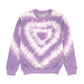 Heart Purple and White Tie Dye Crewneck Sweatshirt
