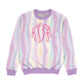 Personalized Monogram White Purple and Yellow Crewneck Sweatshirt