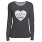 Cuddles and Coffee Heart Gray Long Sleeve Tee Shirt