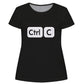 Key Combination Black Short Sleeve Tee Shirt
