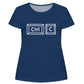 Key Combination Navy and White Short Sleeve Tee Shirt