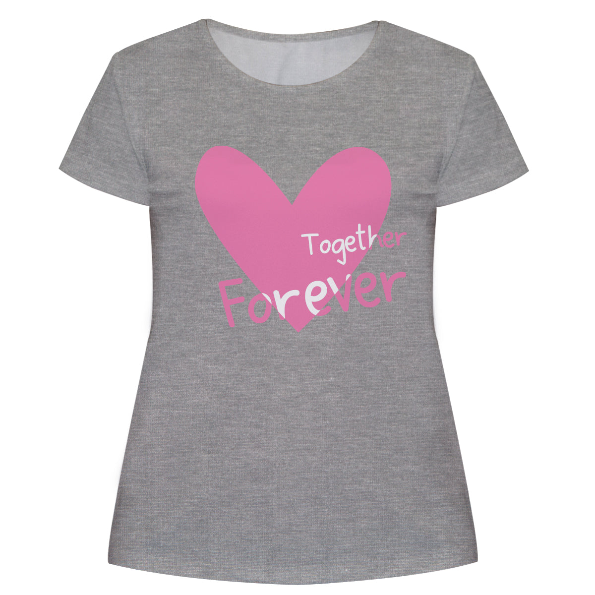 Together Forever Pink and Gray Short Sleeve Tee Shirt