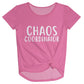Chaos Coordinator Pink Short Sleeve Knot Top