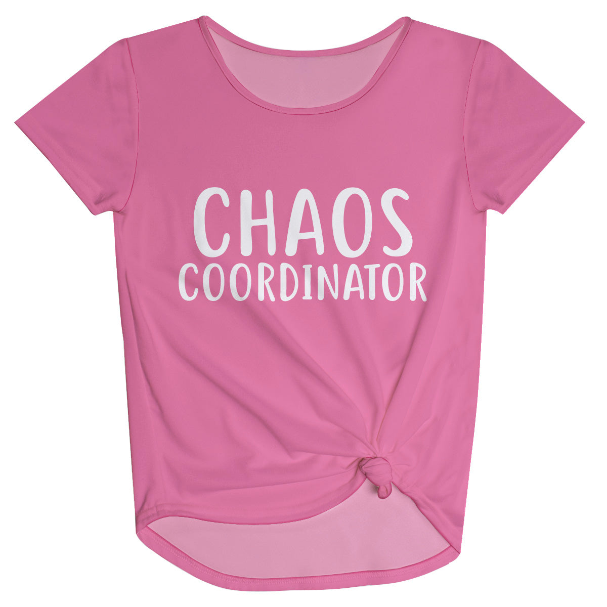 Chaos Coordinator Pink Short Sleeve Knot Top