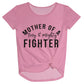 Mother Of A Tiny and Mighty Pink Short Sleeve Knot Top