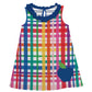 Apple Personalized Initial Name Rainbow Colors A Line Dress - Wimziy&Co.