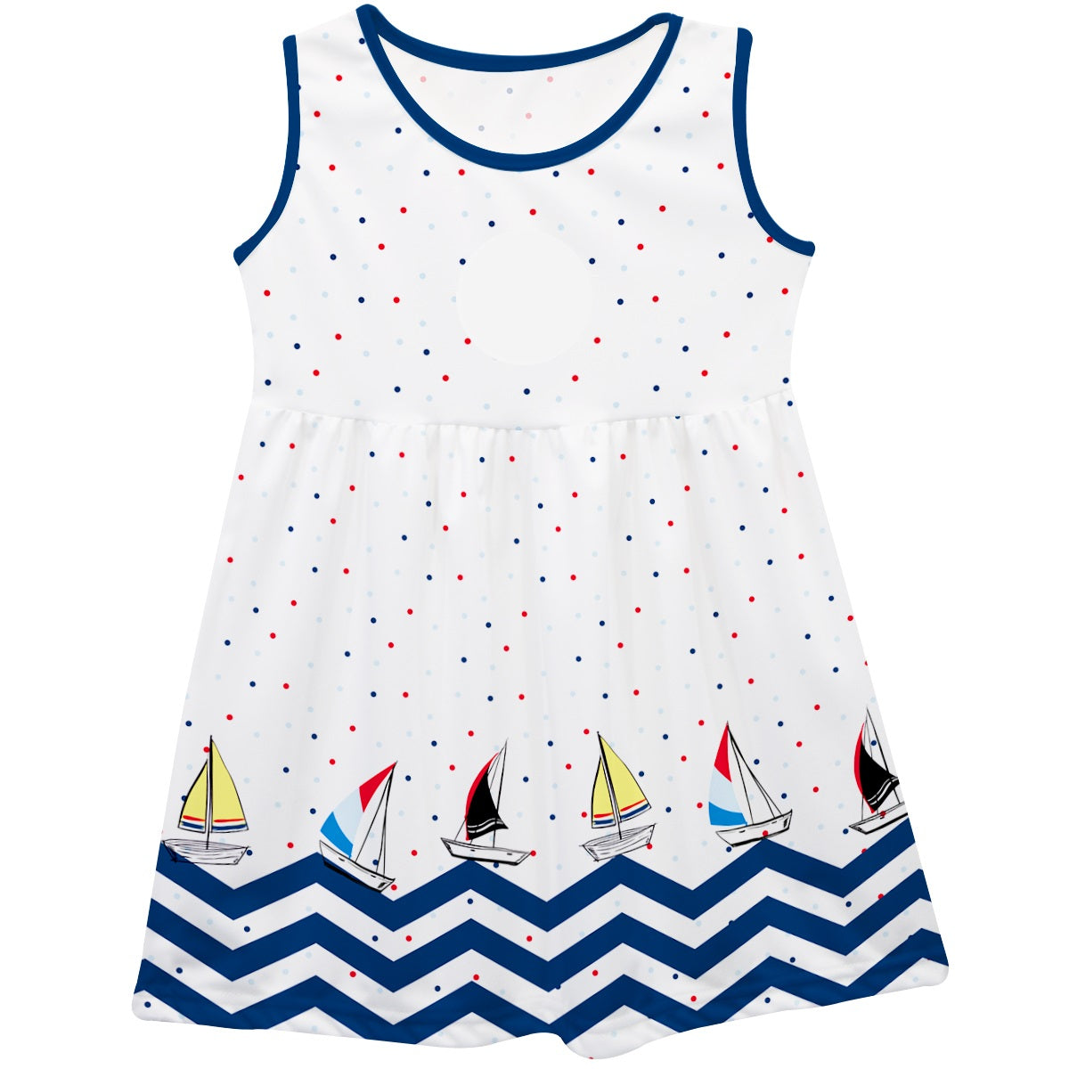 Boats Monogram White Tank Dress - Wimziy&Co.