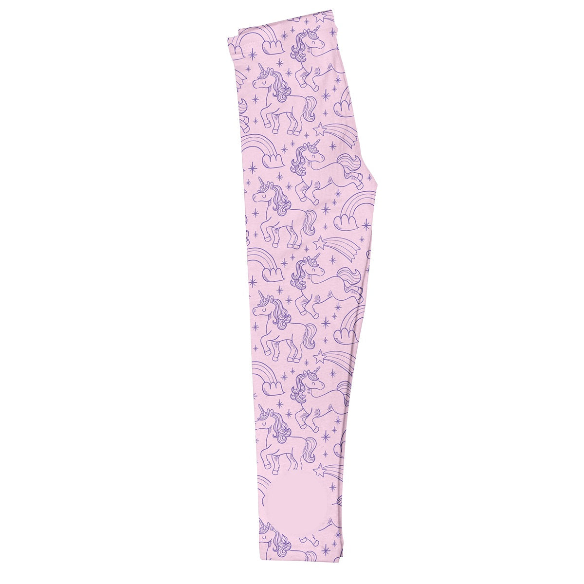Unicorn and Rainbow Print Monogram Pink Leggings - Wimziy&Co.