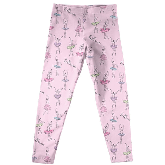 Ballerina Print Light Pink Leggings