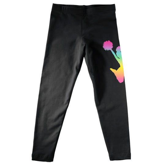 Multicolor Cheerleader Black Leggings