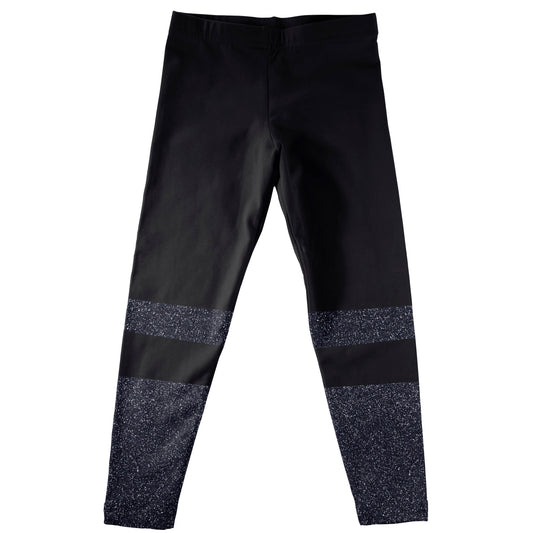 Black Leggings with Glitter Bottom