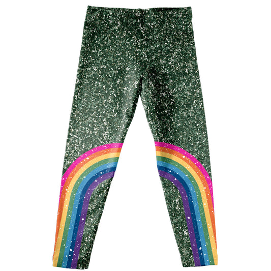 Rainbow Green Glitter Leggings