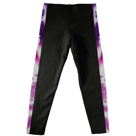 Tie Dye Stripe Black Leggings