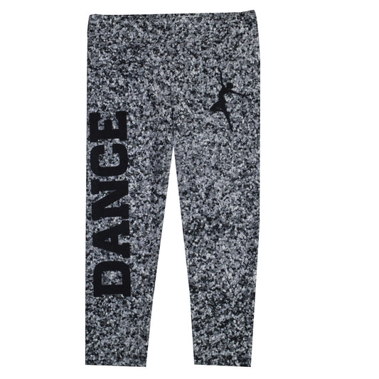Gray Glitter Silhouette Dance Capri Leggings