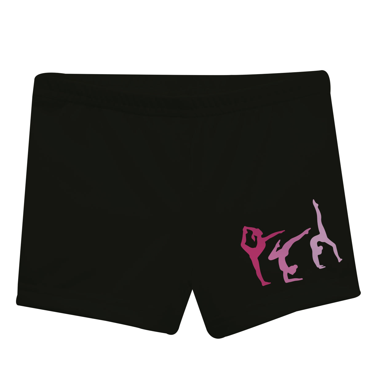 Black Silhouette Gymnast Shorties