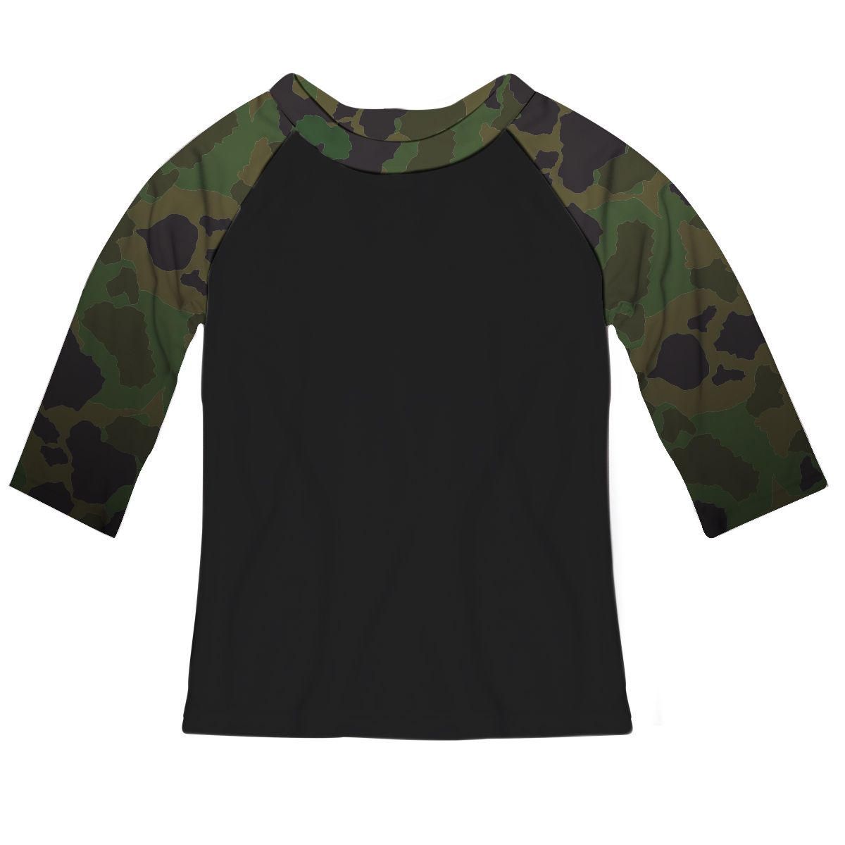 Green Camo Black Raglan Tee