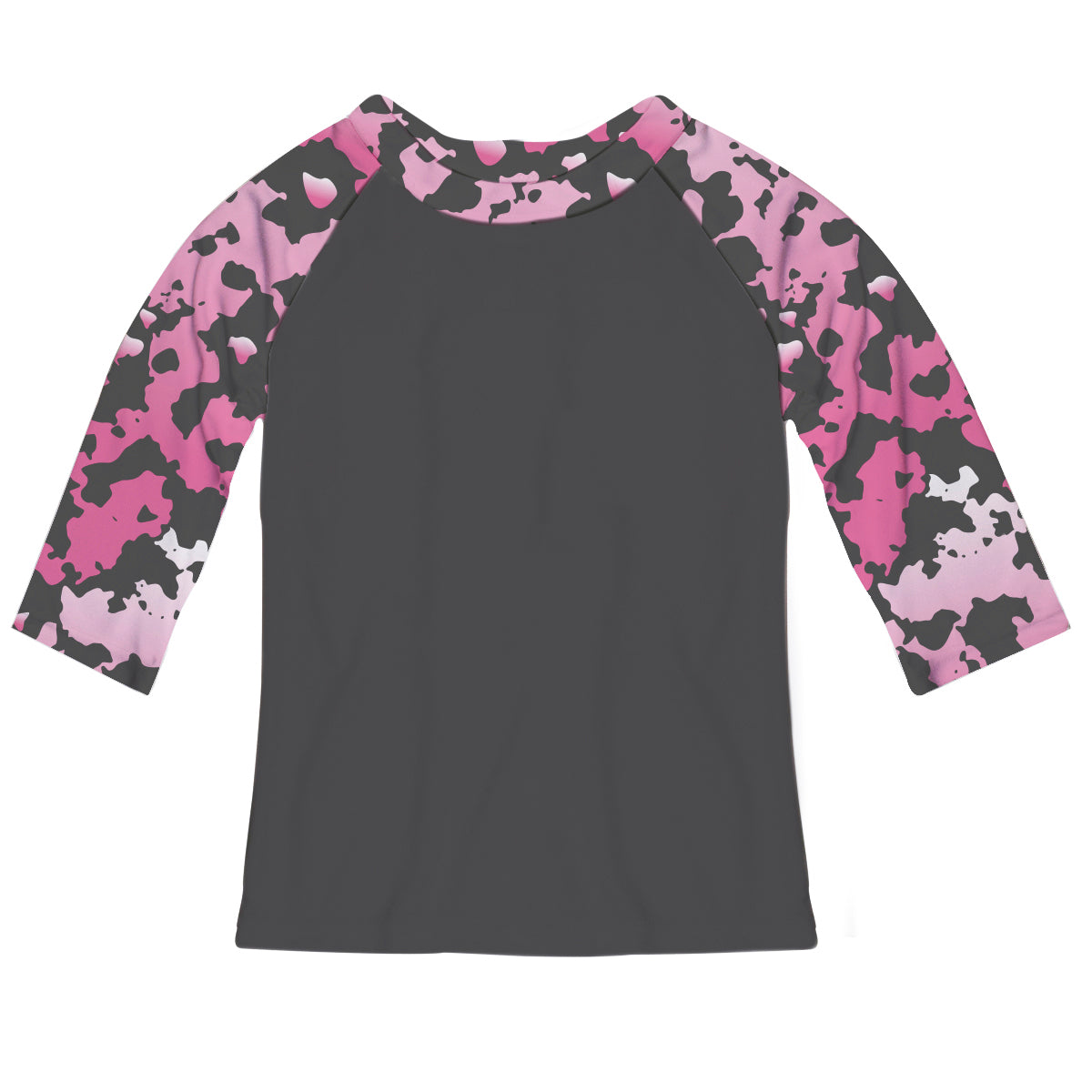Pink Camo Gray Raglan Tee