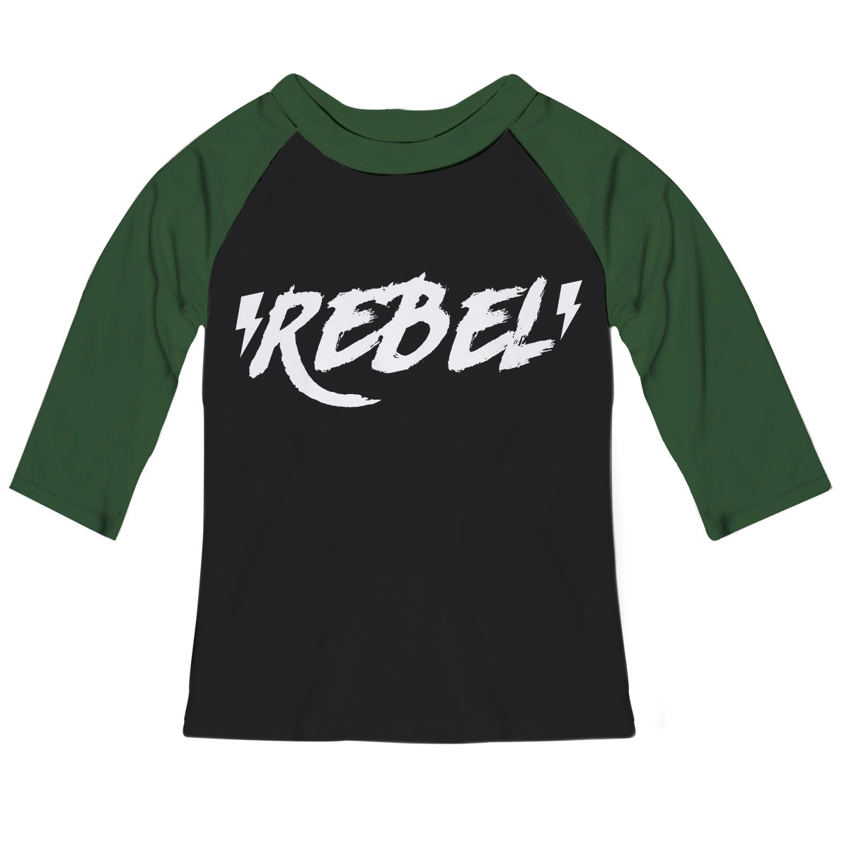 REBEL Green and Black Raglan Tee