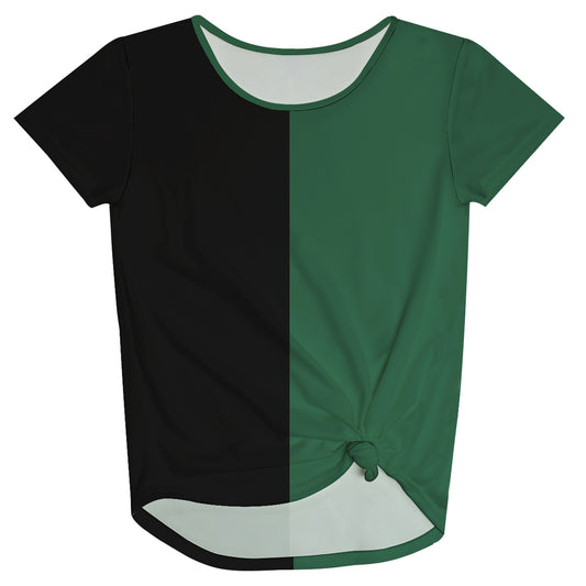 Black & Green Knot Top