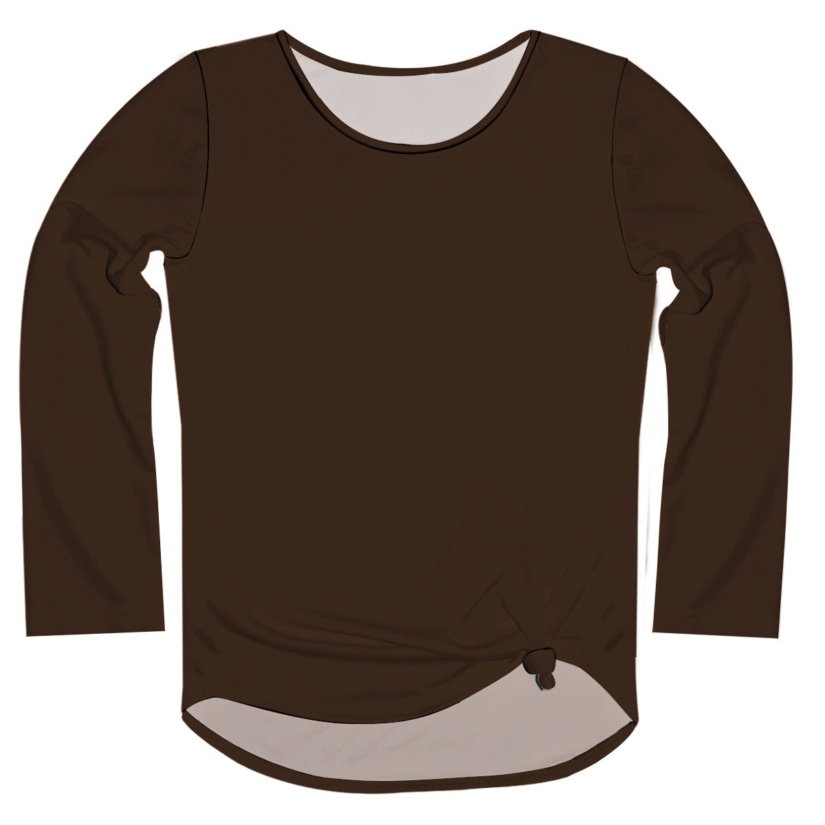 Brown Long Sleeve Knot Top