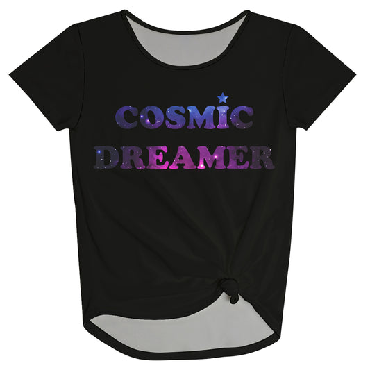 Neon Cosmic Dreamer Black Knot Top