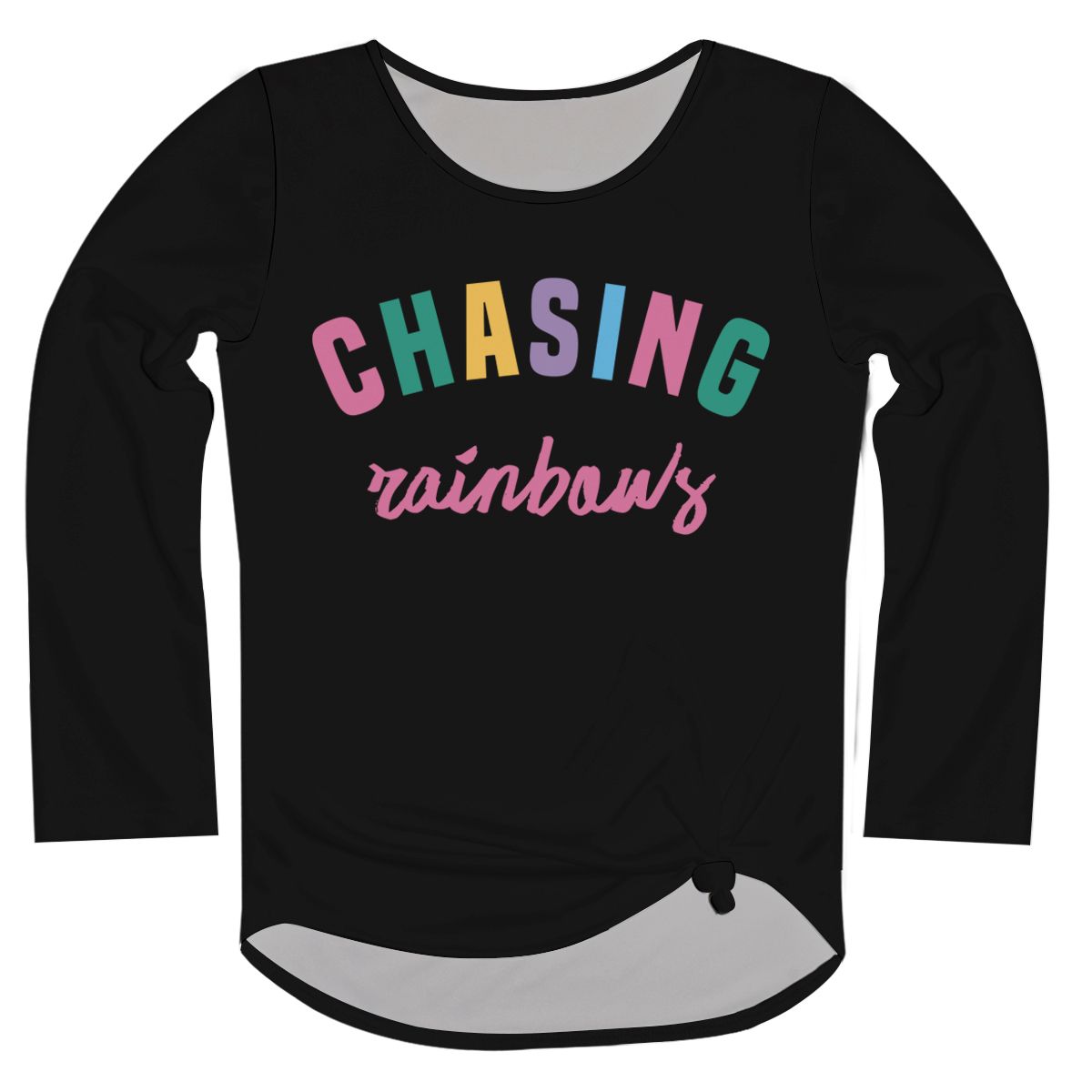 Chasing Rainbows Long Sleeve Knot Top