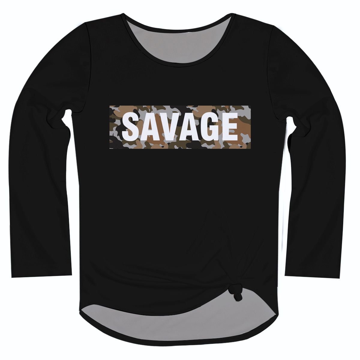 Pink Savage Long Sleeve Knot Top