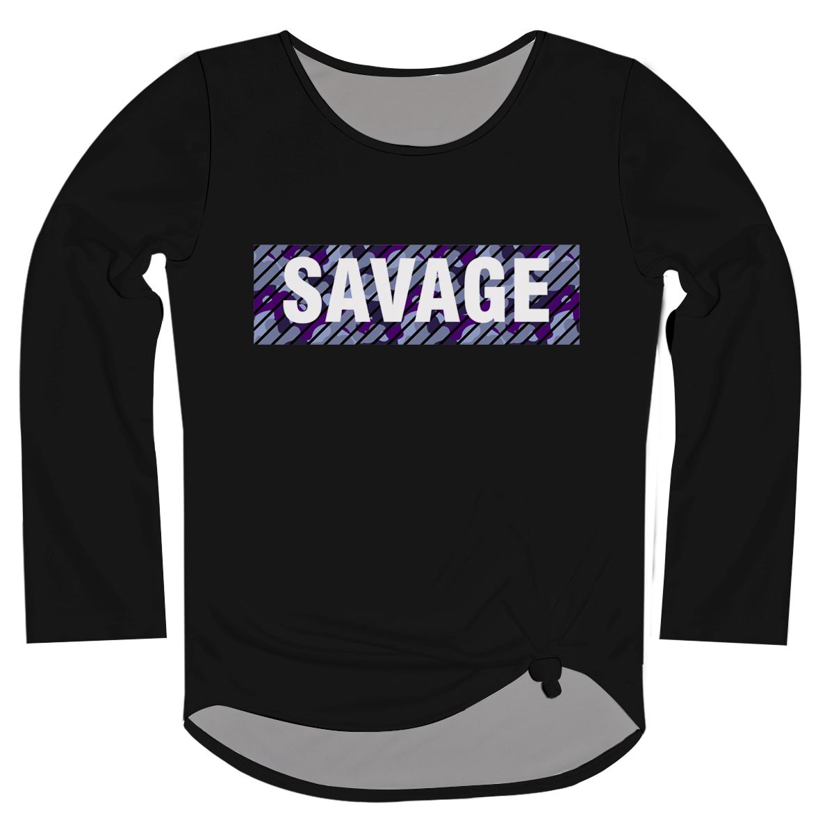 Purple Savage Long Sleeve Knot Top