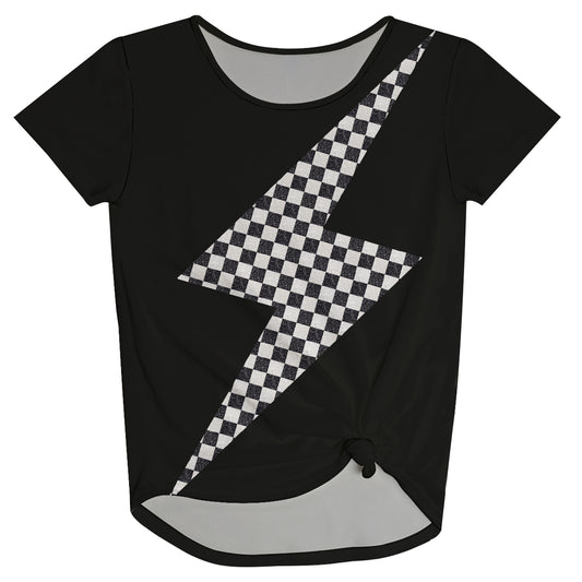 Thunderstruck Short Sleeve Knot Top