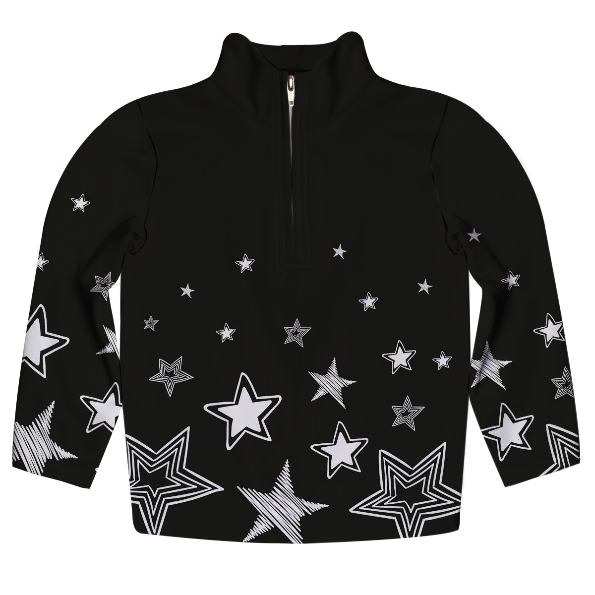 Shining Stars Black Long Sleeve Quarter Zip