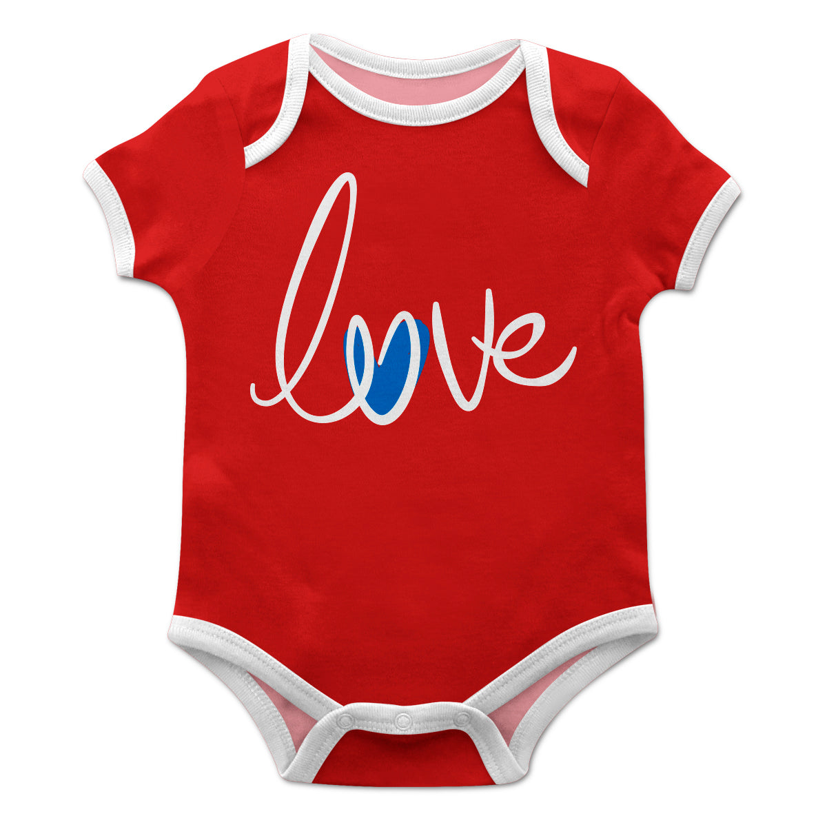 Love Americana Red and White Girls Onesie