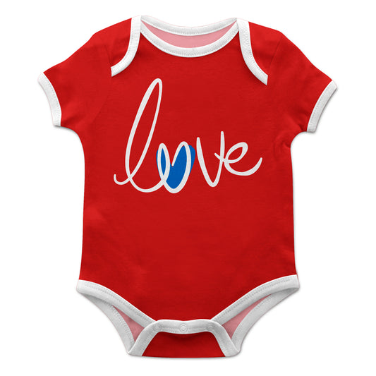 Love Americana Red and White Girls Onesie