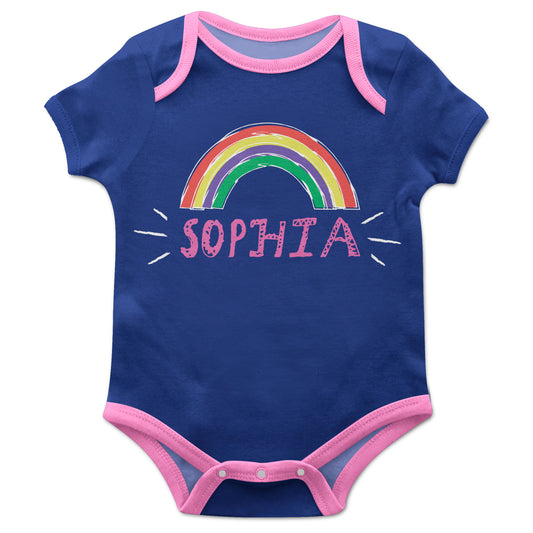 Rainbow Name Blue And Pink Onesie