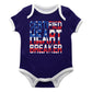 Certified Heart Breaker Flag Navy Short Sleeve Onesie