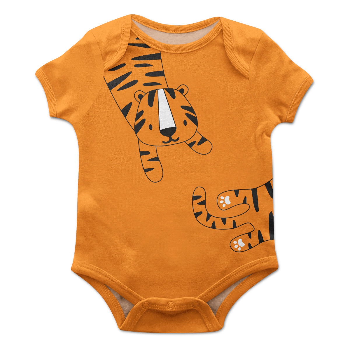 Tiger Orange Short Sleeve Onesie