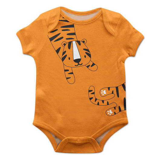 Tiger Orange Short Sleeve Onesie