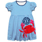Crab Personalized Monogram Blue and White Short Sleeve Epic Dress