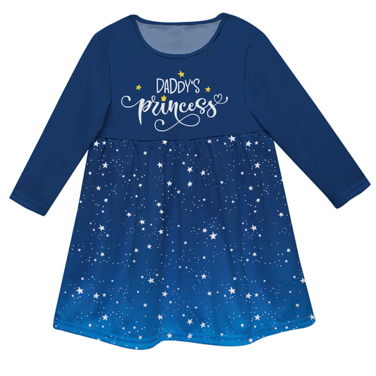 Daddys Princess Navy Long Sleeve Epic Dress
