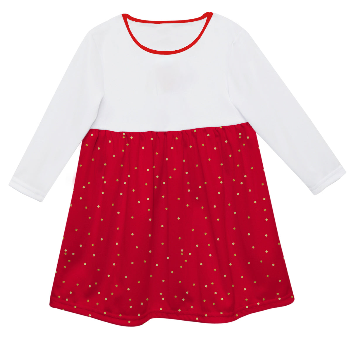 Girls red and white dress with monogram - Wimziy&Co.