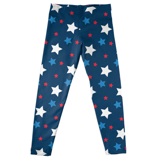 American Stars Print Navy Red and White Leggings