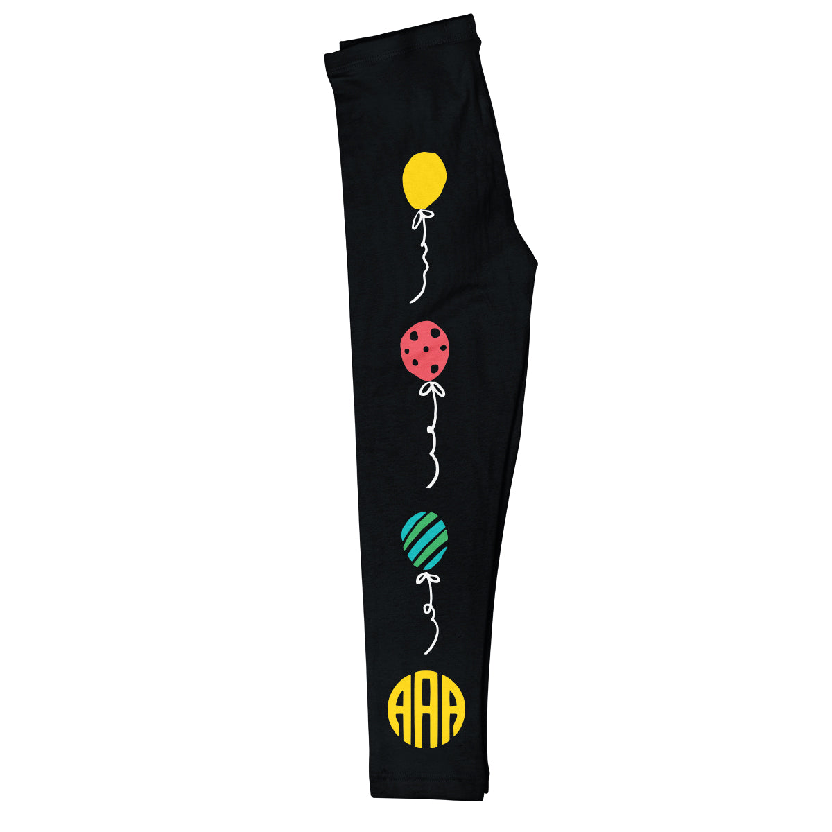 Balloon Stripe Monogram Black Leggings