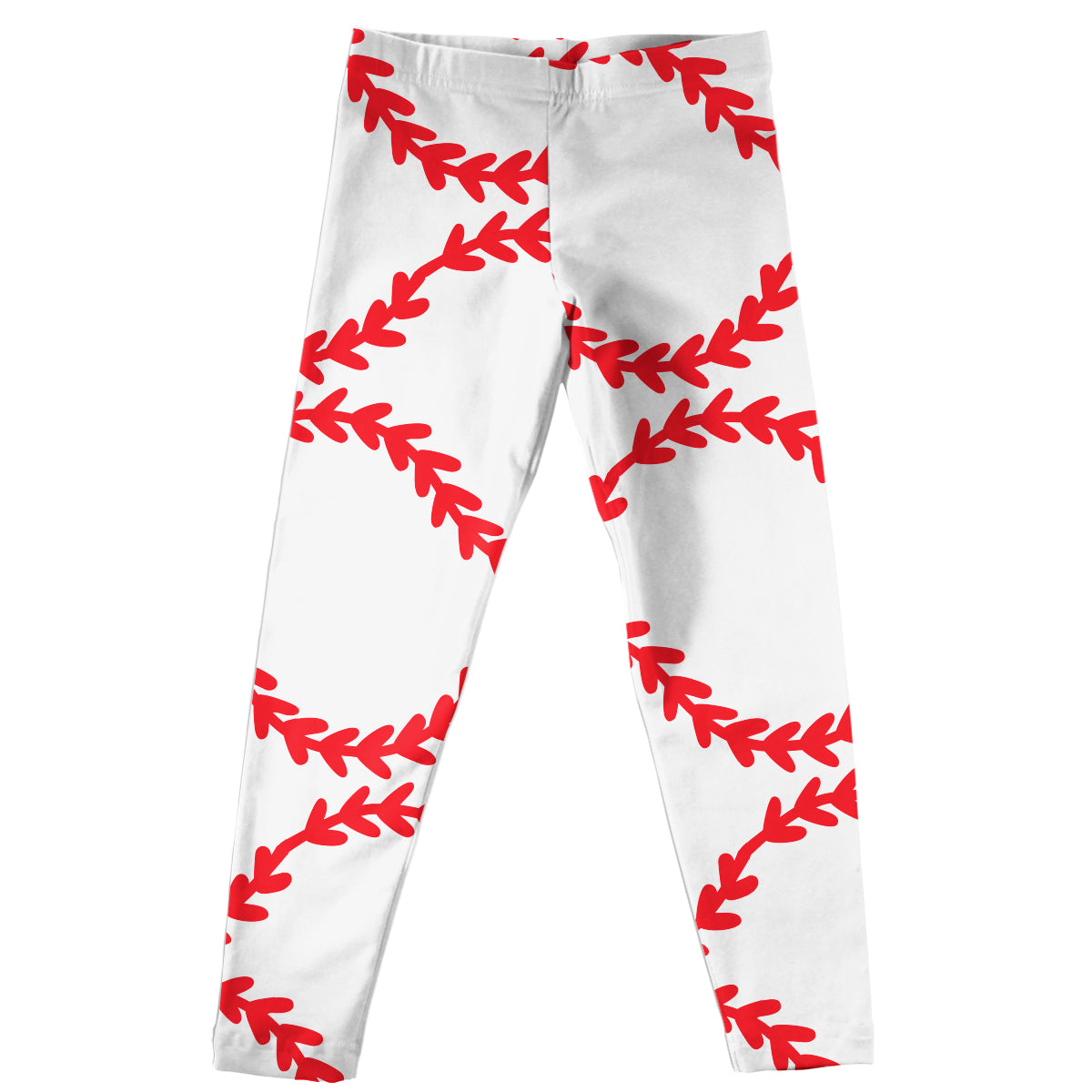 Baseball Ball Stitches White Leggings