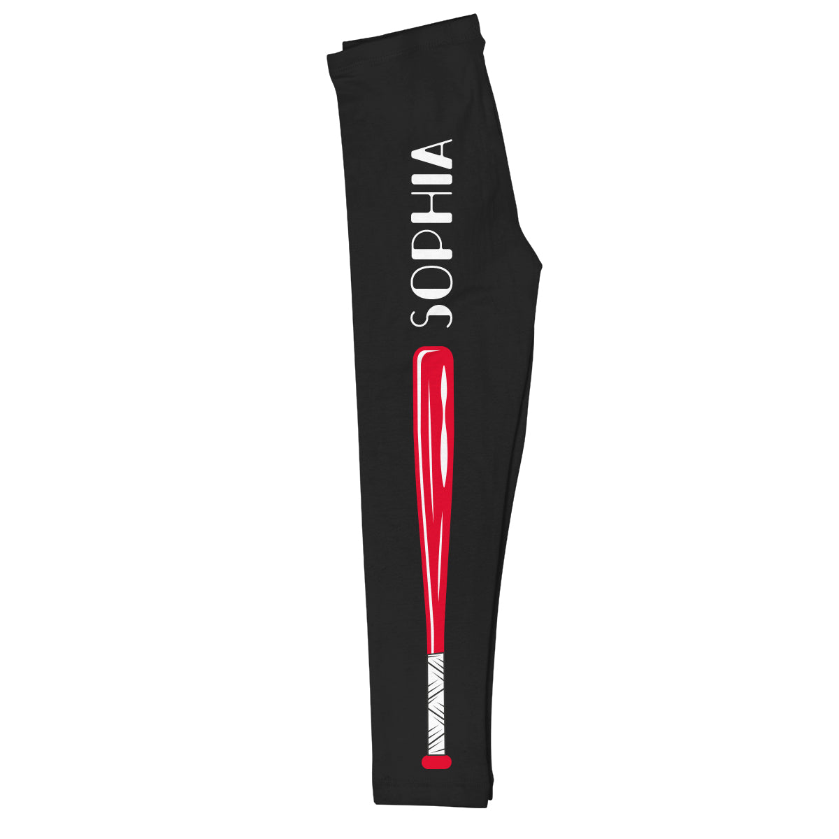 Baseball Bat Personalized Name Black Leggings