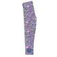 Bees Print Monogram Purple Leggings