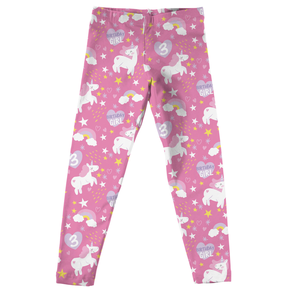 Birthday Girl Your Age Print Pink Leggings