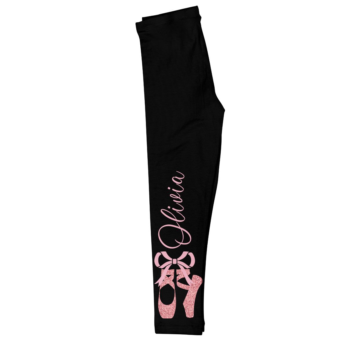 Ballet Slippers Personalized Name Black Leggings