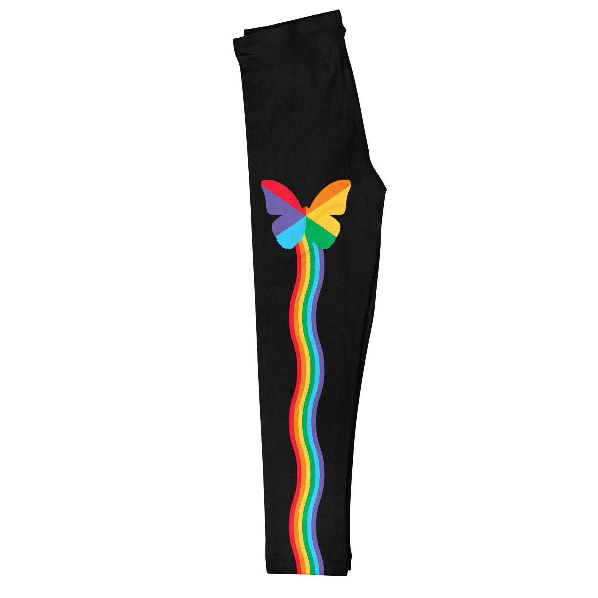 Butterfly Rainbow Black Leggings - Wimziy&Co.