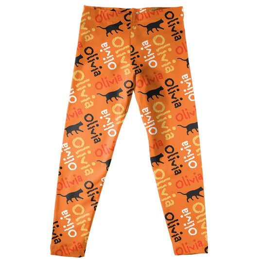Cat Orange Leggings