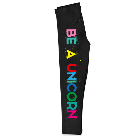Colored Be A Unicorn Black Leggings