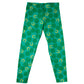 Clovers and Horseshoe Print Green Leggings